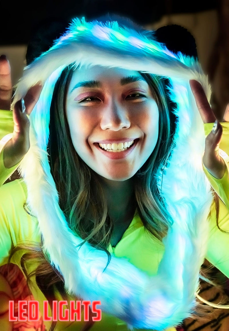 Furry Panda LED Hood